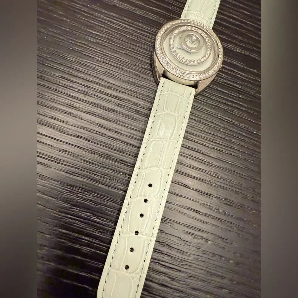 NWOT Lure Light Blue Silver Rhinestones Circles Wristwatch Women’s Watch